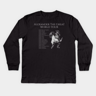 Alexander The Great World Tour Hellenic Ancient Greek History Kids Long Sleeve T-Shirt